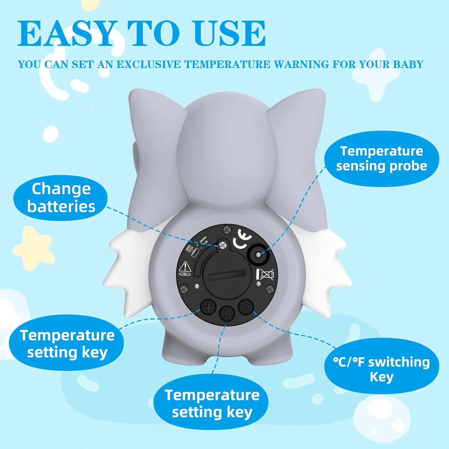 🛁 Floating Baby Bath Thermometer – Digital Water Temperature Gauge for Newborn & Toddler Safety 🐘
